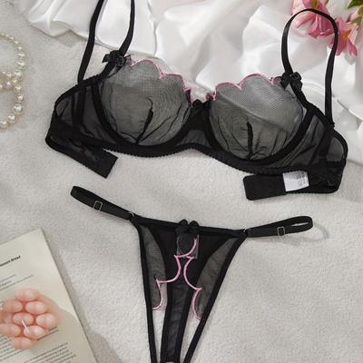 Set di lingerie Petal exy set due pezzi ultra-sottile con cavallo aperto set sex da donna