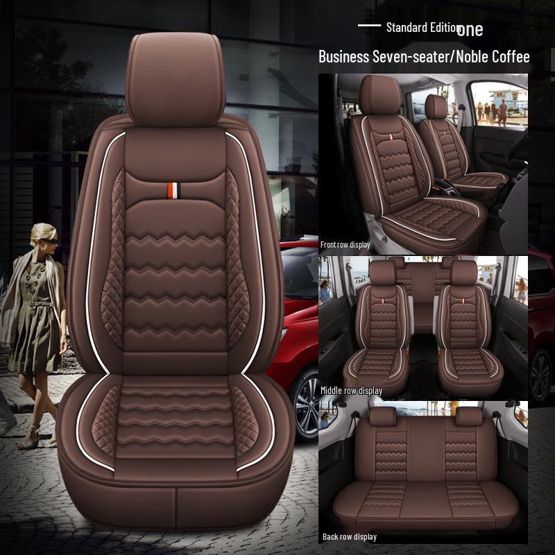 Wuling Hongguang S/Rongguang V/Ouno S/Oshan X70A Full Coverage Leather Car Seat Cover for Seven-Seater
