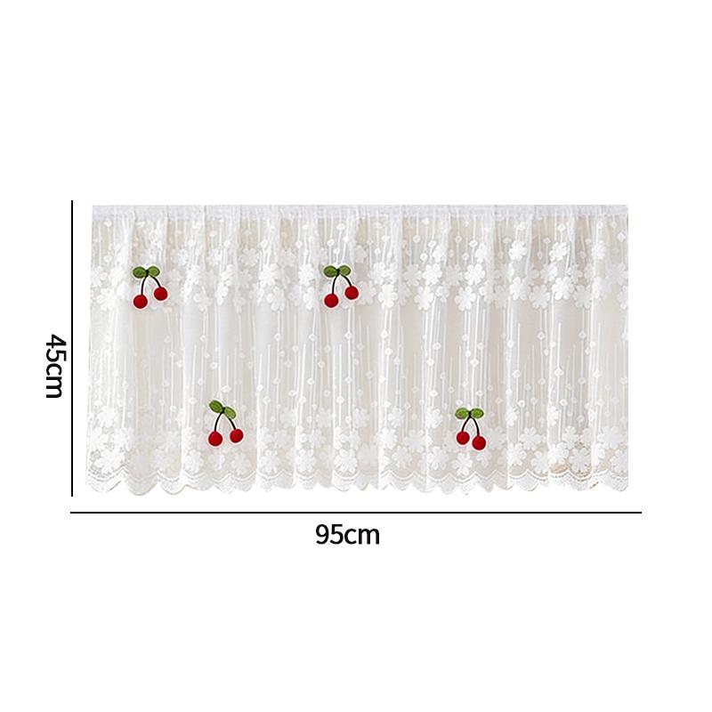 

Lace Half Curtain Door Window Home Decor Self-adhesive Dust-proof Furniture Dust-proof Cover Curtain Door Curtains W95cmxH45cm&Velcro