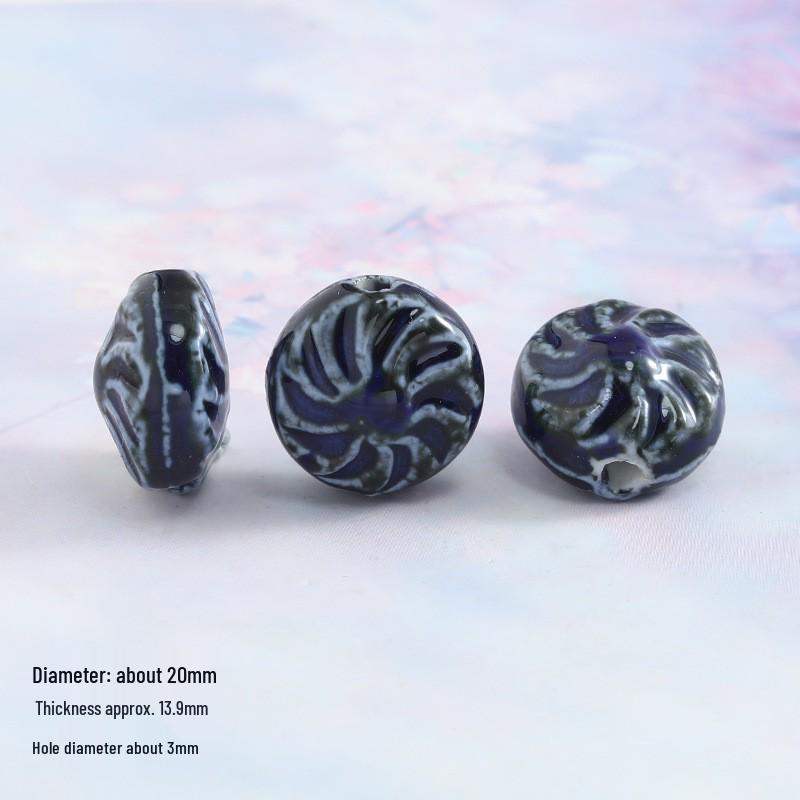 Handmade Ceramic Beads: Irregular, Windmill Design for DIY Necklace and Jewelry Making
