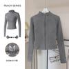 Women's Autumn Stand Collar Pilates Yoga Jacket: Plus Velvet, Quick Dry, Long Sleeve, Zipper Fitness Top for Running and Active Wear