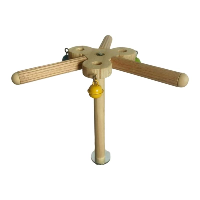 Spinning Bird Toy Colorful Windmill For Parakeets Cockatiels Dental Health Wooden Design