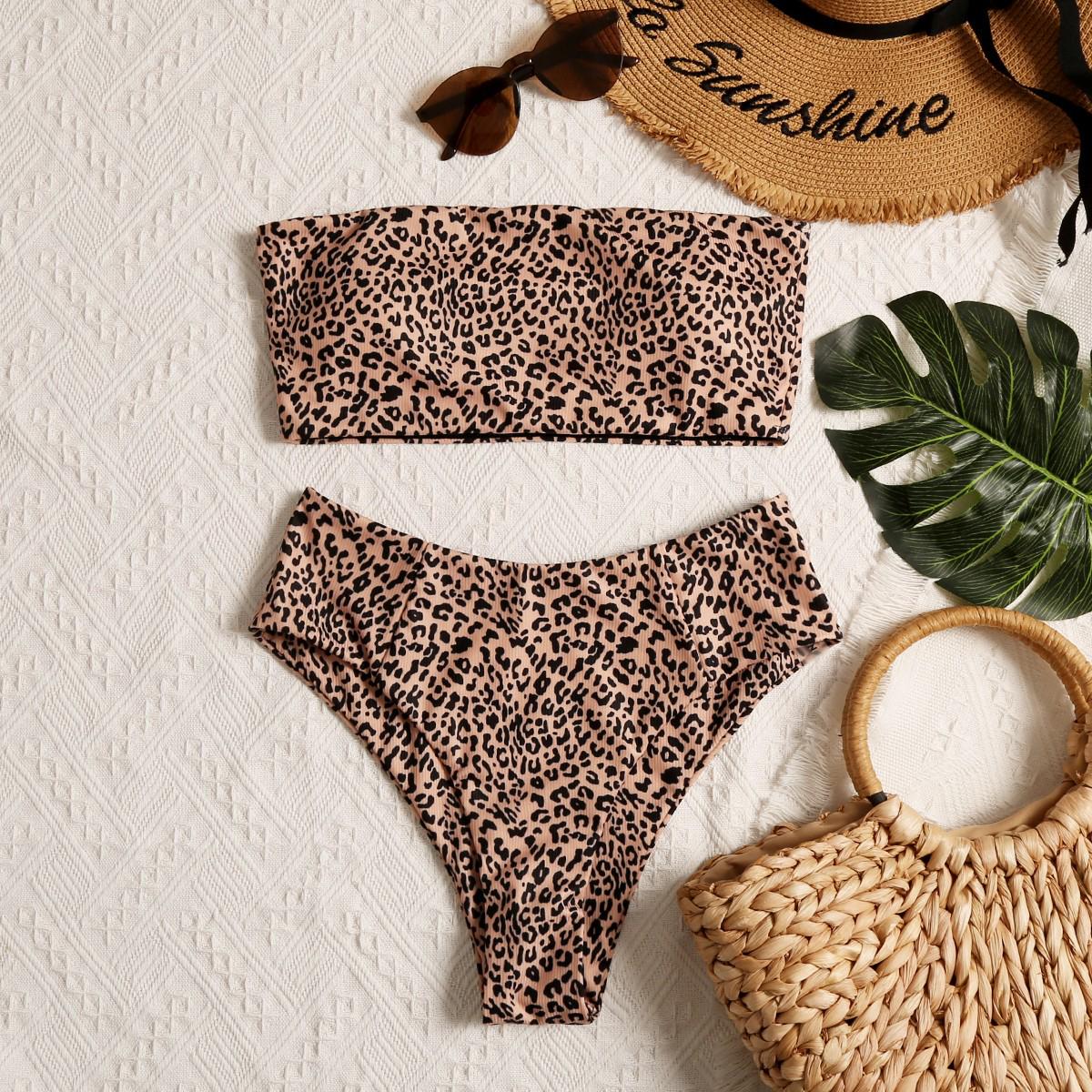 

Новый купальник бикини бандо с разрезом и высокой талией 2023 S