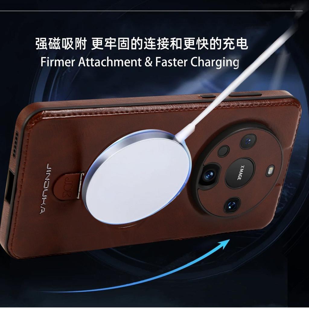 Applicable to Huawei mate11pro business leather pattern mobile phone case lens all-inclusive multi-function magnetic suction bracket anti-drop