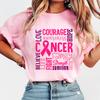 Hot Breast Cancer Awareness Cancer Letter Printed T Shirts Women Casual Short Sleeve Summer Tops