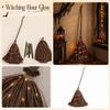 Halloween Light Up Witch Broomstick with LED String Lights for Holiday Party Indoor Outdoor Decoration Prop Requires Batteries