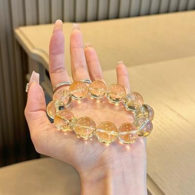 Qianjin Natural Crystal Bracelet Citrine Bracelet Lemon Yellow Bracelet Bracelet with a Sense of Understated Luxury and Sophistication