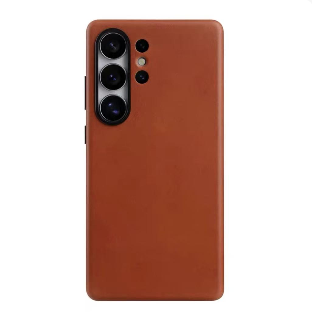 

Melkco Wireless Magnetic Charging Leather Case for Samsung Galaxy S26 Ultra S26 Plus Lens Protective Cowhide Mobile Phone Cover Galaxy S26 кавовий
