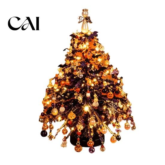 School Holiday Art Supplies DIY Beaded Christmas Tree Kit, Handmade with LED Lights, Craft Project, Bead Crafting Kit for Adults, Home Festive