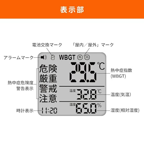 JIS Standard [For Corporate Customers - Complies with Japanese Ministry of Health, Labour and Welfare Standards] WBGT Meter, Heatstroke Prevention, He