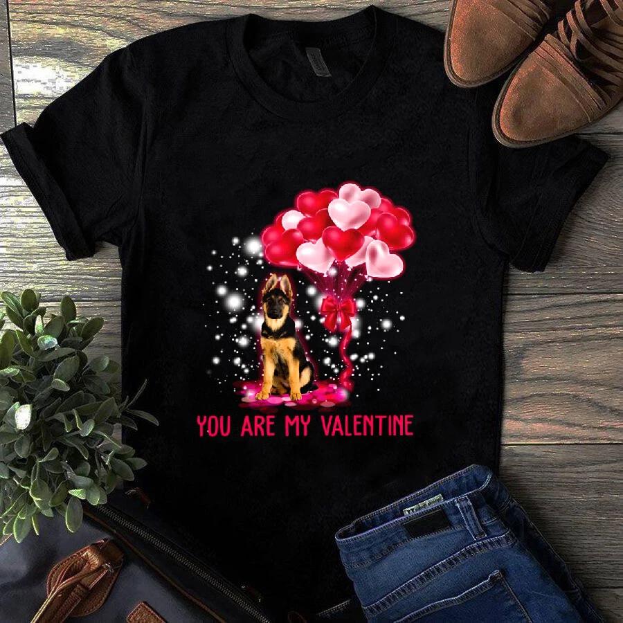 You Are My Valentine K9 Dog Christmas Heart Balloon Men s and Women s T-shirts XL