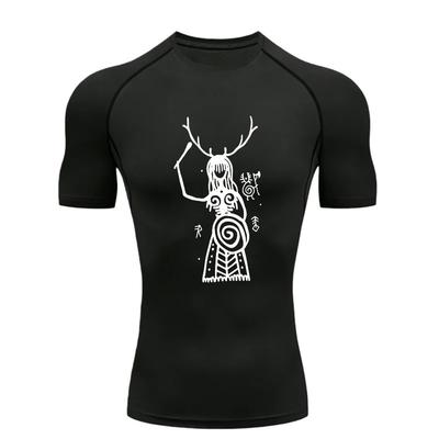 Man with Sports T-shirt Training Fitness Compression Summer Athletic Quick Dry Gym Workout Short Sleeve Rashguard for Tops Tight Suit