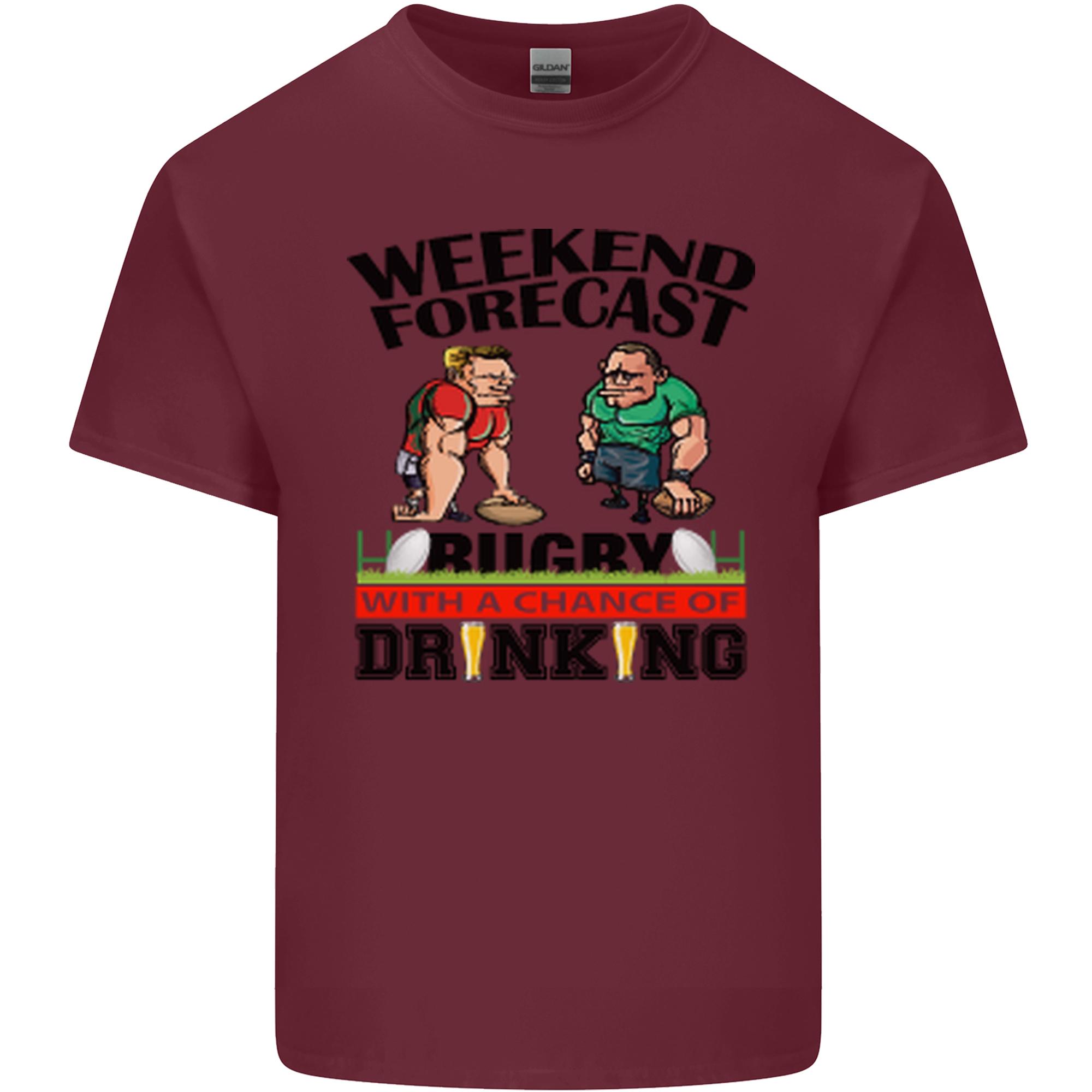Weekend Forecast Rugby Funny Beer Alcohol Unisexs Light Cotton TShirt S