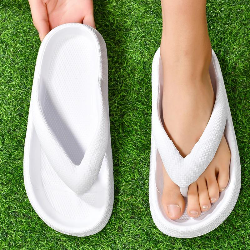 Soft Sole Platform Flip Flops Women 2025 Summer Beach Non Slip Men Slippers Coulple Thick Sole Bathroom Slides Sandals