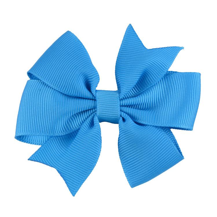 8x8cm 1PC Solid Color Grosgrain Ribbon Bows Clips Hairpin Girl's Hair Bowties Boutique Hair Clip Headwear Kids Hair Accessories