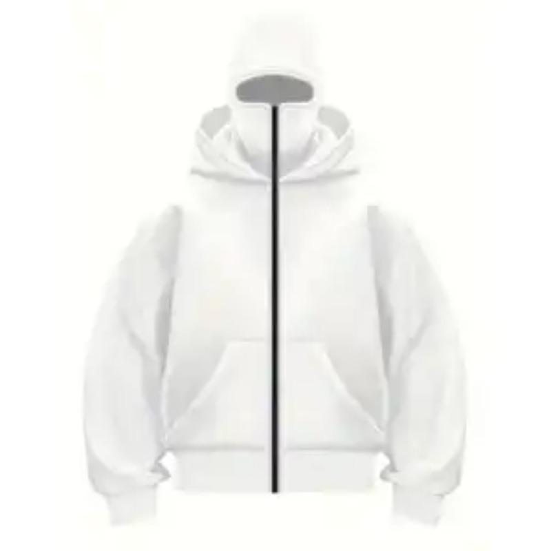 Fashionable Autumn Solid Color Zipper Hooded Long-sleeved Sweatshirt Jacket Men's Double Hood Autumn and Winter Versatile Tops
