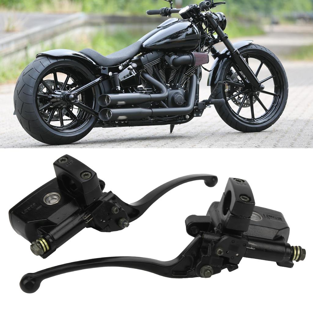 Hydraulic Brake Clutch Master Cylinder Lever Assembly Black for Motorcycle with 1in Handlebars