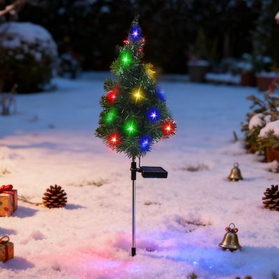 Solar Cedar Christmas Tree Lights Decorated Outdoor Patio Garden Lawn Lamp Inserted Christmas Atmosphere Solar Lamp