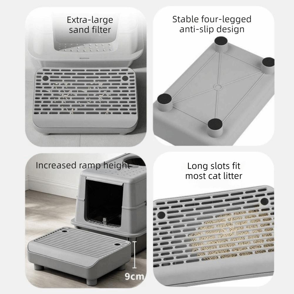 Splash-proof Pet Pedal Step Stool Non Slip Cat Litter Ramp Practical Cat Litter Box Step  for Cats