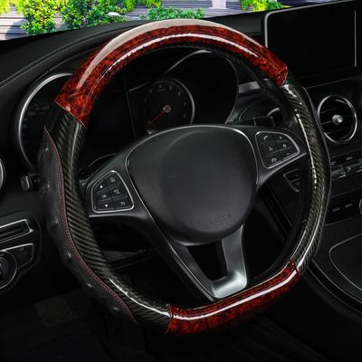 Car Steering Wheel Cover D Shape Mahogany Wood Grain For Golf 6 7 Polo Passat Tiguan 2016 2017 2018 For Kia Sportage Optima