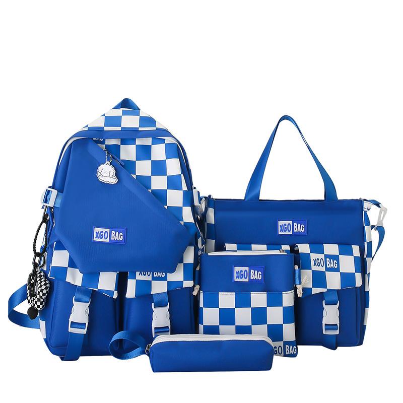 Four-piece Backpack Junior Senior High School Student Schoolbag Large Capacity Backpack