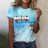 Maglietta da Donna con Grafica di Uccello Cartone Animato Estate Nuova Girocollo Pullover Femminile Ampia Street Maniche Corte T-shirt Moda Abbigliamento da Donna