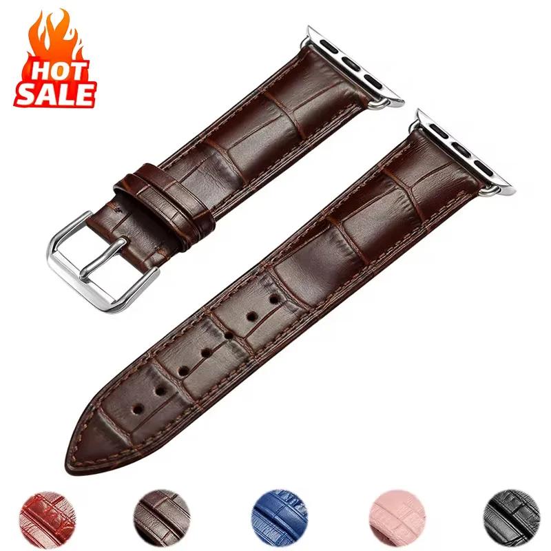 Leather Band Strap for Apple Watch Band Ultra 2 49mm 10 9 8 7 46 45 41mm High Quality for IWatch Series 6 SE 5 4 44 40mm Correa