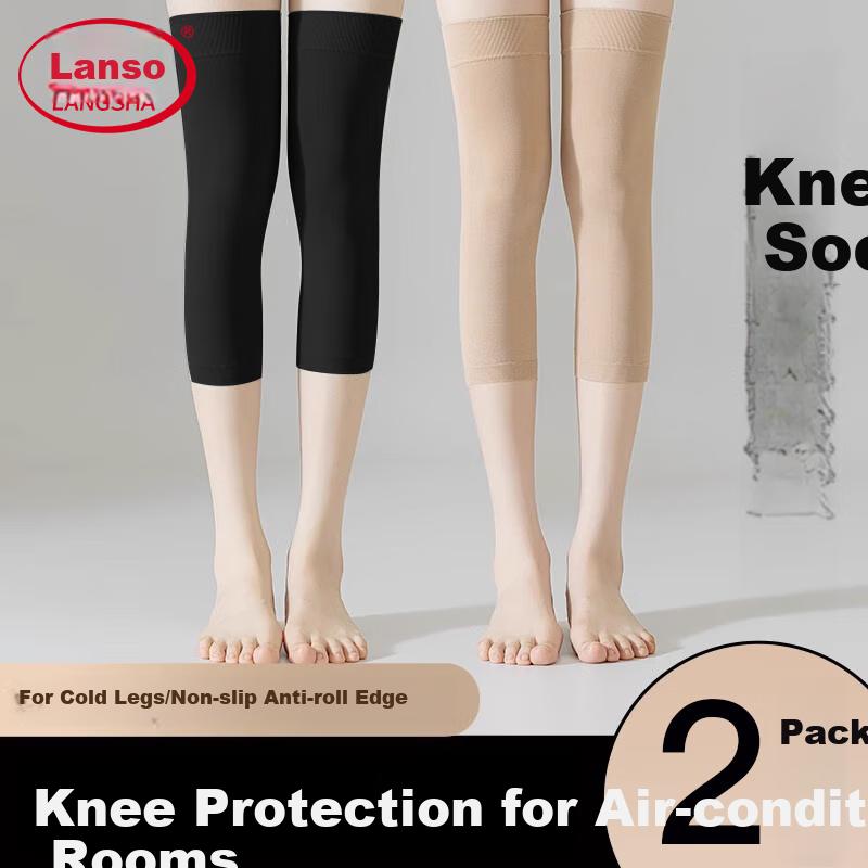 LangSha Knee-Length Socks for Women, Spring Summer Autumn Style, Cold-Proof Leg Protection, Sports Anti-Slip Slimming Half-Calf Over-Knee Long Socks