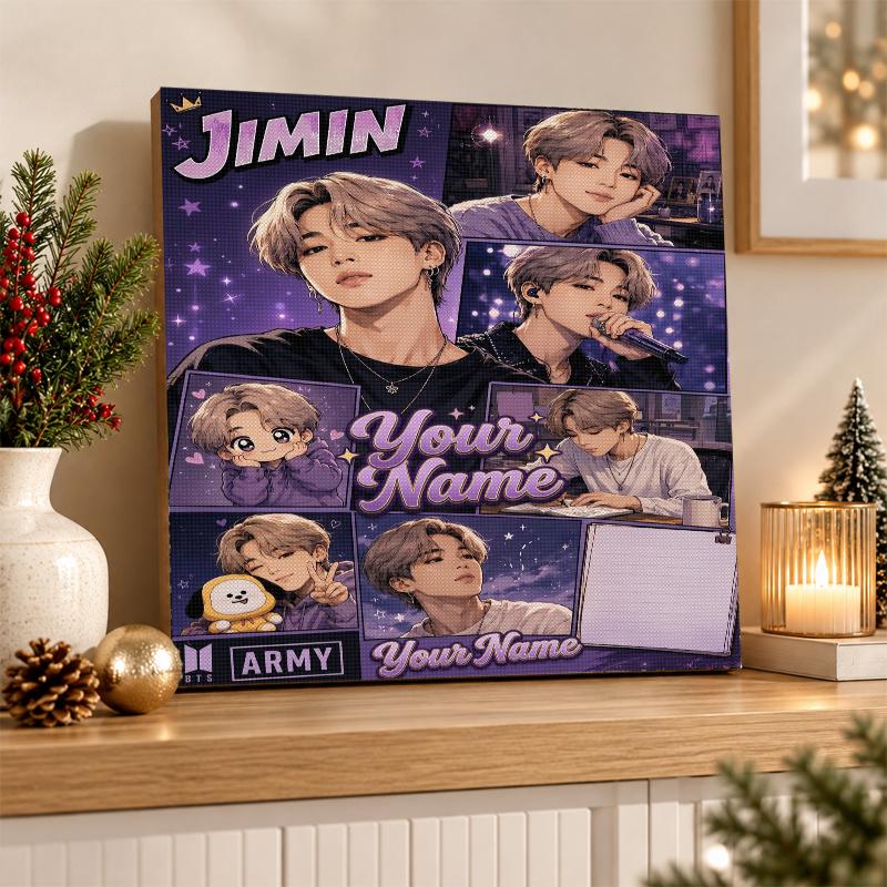 BTS Custom Name Text 5D Diamond Painting Kit DIY Full Drill Diamond Art Decoration