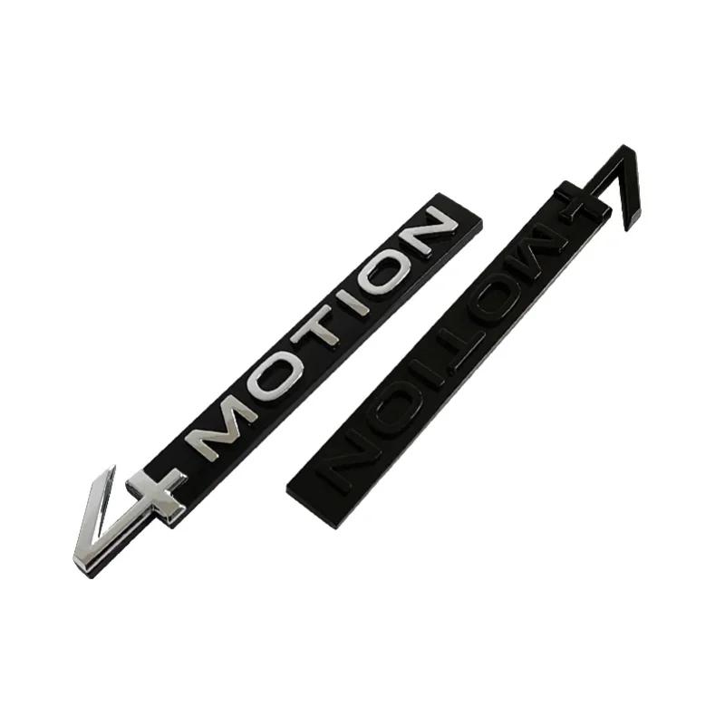 3D Metal Black 4 Motion Letters Car Rear Trunk Emblem Badge Decal For VW Tayron Golf MK4 5 Tiguan 4motion Sticker Accessories zd0
