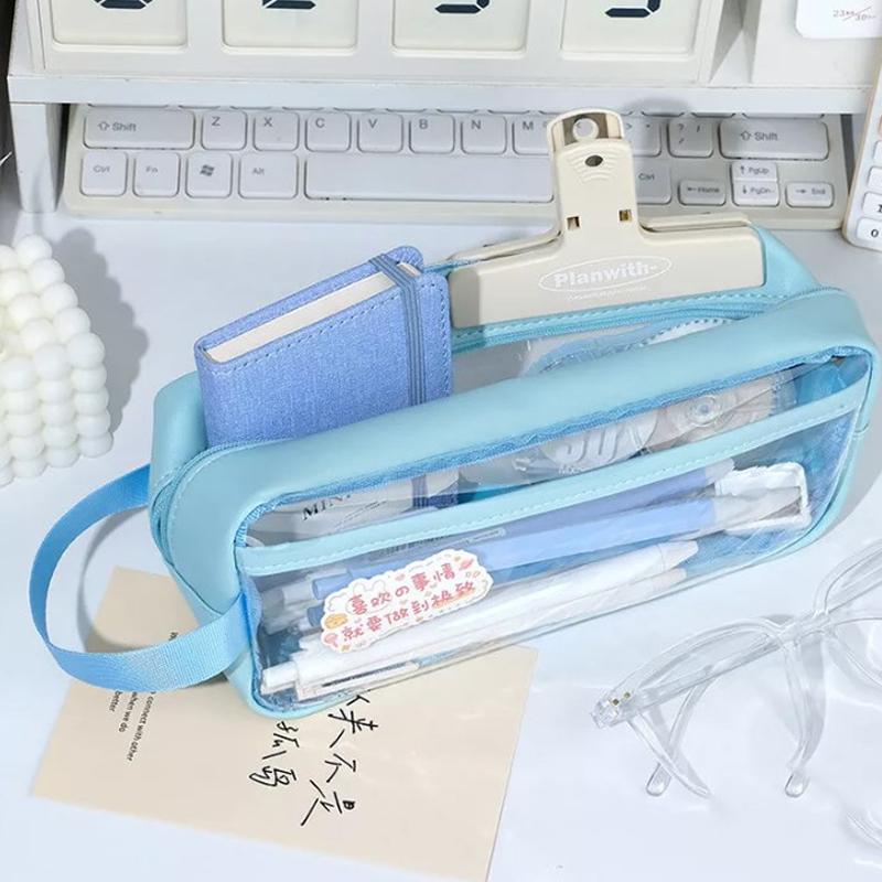 

Большой пенал большой емкости пеналы для мальчиков девочек школьный офис поставщик синий