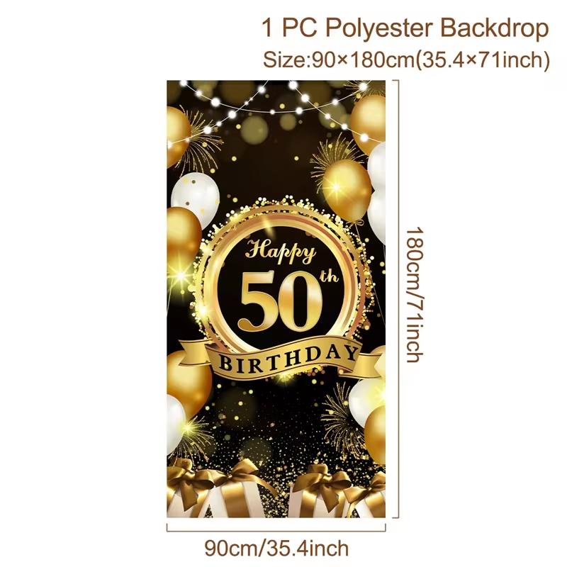 50th Black Gold Birthday Disposable Tableware Paper Plate Towels 50 Birthday Party Decoration 50th Birthday Birthday Anniversary