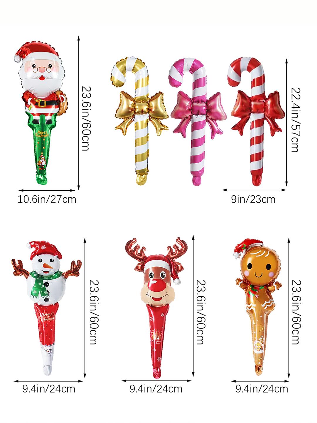 

7 шт. Рождественские воздушные шары-палочки для рук, рождественская вечеринка, новогодний день рождения, детские игрушки, рождественские украшения для дома Other