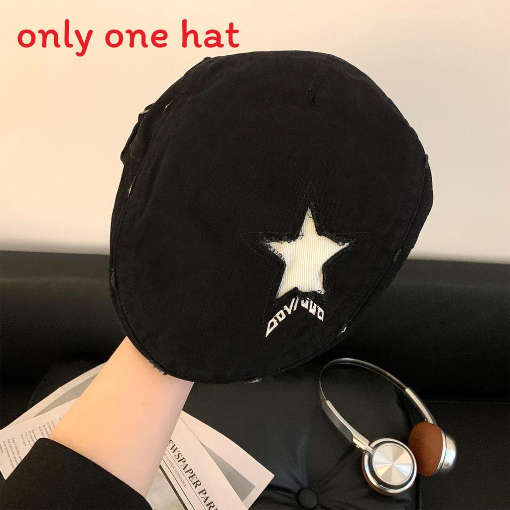 

Vintage Star Embroidered Cap With Adjustable Fit For Autumn Fashion Women чорний