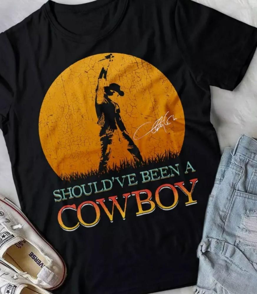 

Vintage Toby Keith Should_ve Been A Cowboy Cotton Black S-5XL Unisex Shirt Unisex T-Shirt XL