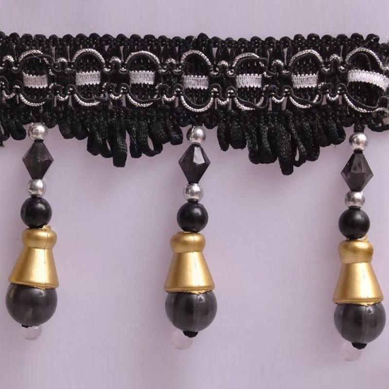 11Meter Curtain Crystal Beaded Tassel Fringe Lace Trim Curtain Accessories Curtain Trim Decoration Sewing DIY Upholstery