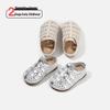 2026 Children's Soft Sole Slip-on Leather Sandals - Versatile Girl & Boy Woven Walker Shoes