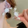 925 Sterling Silver Vintage Earrings For Women Simple Flower Pearl Earring Jewelry Prevent Allergy Party Accessories Gift