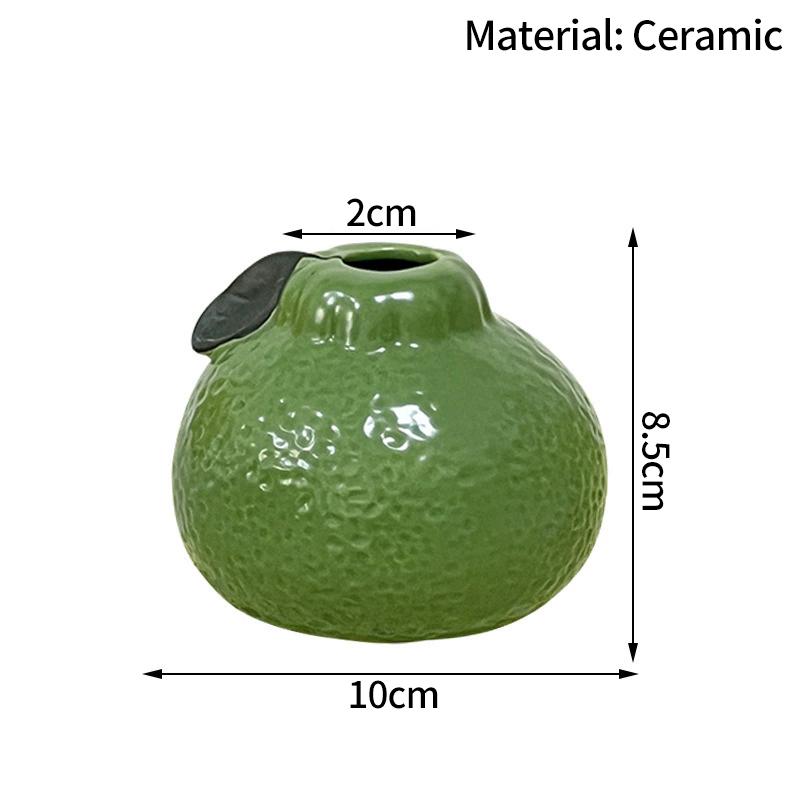 Kreative Orange-Form-Vase Hydroponischer Keramik-Kunststoff-Blumentopf Blumenarrangement Heimdekoration Schreibtisch-Ornament Gartendekoration