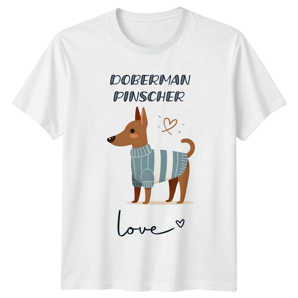 DoberUnisex Pinscher Love TShirt Dog Breed Tee Cute Pet Graphic S
