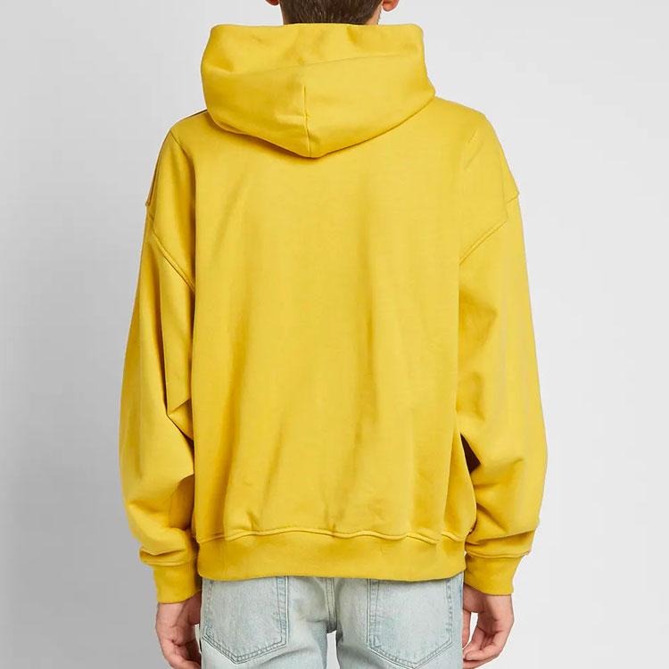 Fear of God Essentials Fall/Winter 2019 Everyday Henley Hoodie with Fleece Lining Unisex Hoodie Yellow FOG-FW19-22