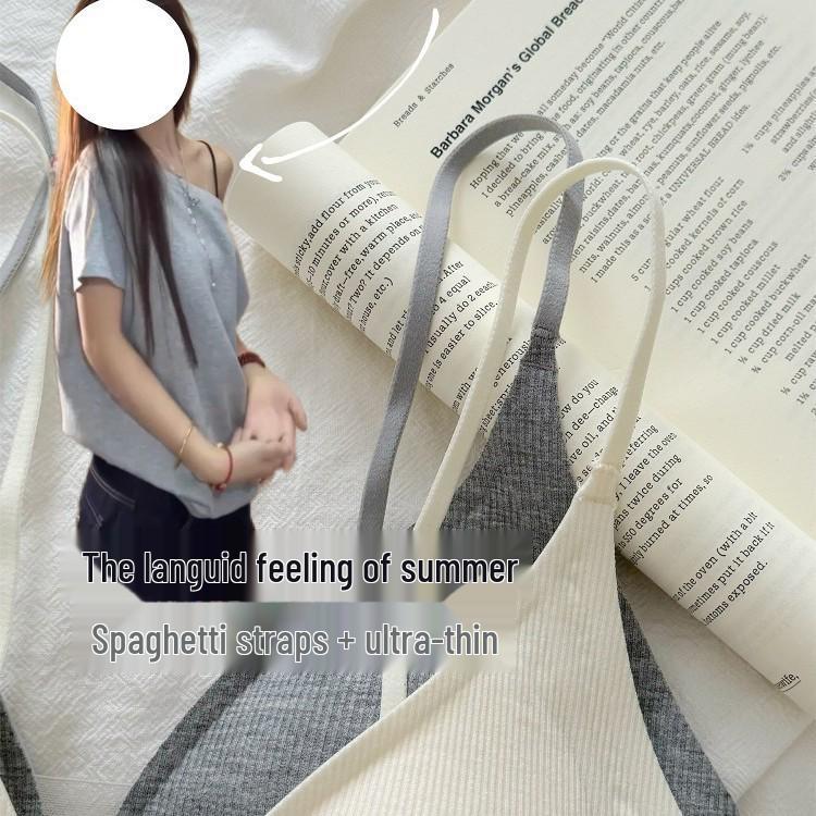 Kang Hou Original Thin Strap French Style Deep V Triangle Bra for Small Chests - Comfortable, Light Summer Wear