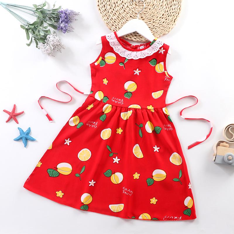 Sommer Koreanischer Stil Baumwollseide Kleid für Baby Mädchen - Prinzessin Mode Pyjamas