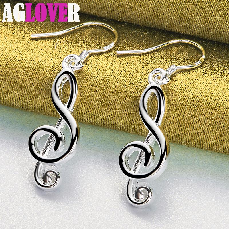 Gioielli con orecchini con nota musicale in argento sterling 925