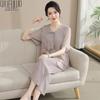 Qiufuro Mid-Aged Women's Chinese Style Chiffon Summer Set