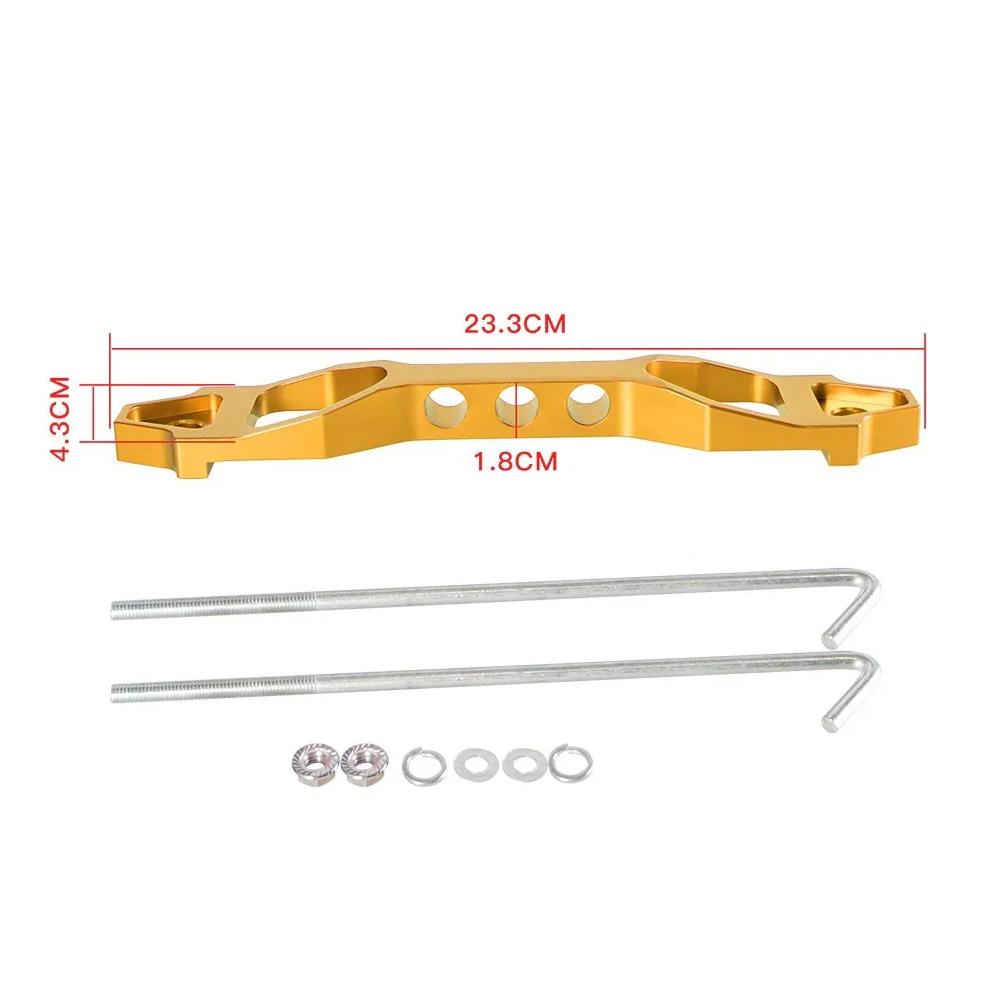 New JDM Style Car Racing Battery Tie Down Battery Fasten Bracket Holder 14cm 19CM for Honda Civic Aluminum Car Accessories Gold