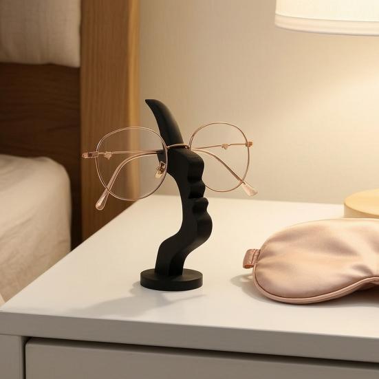 Sunglasses Holder Abstract Human Face Eyeglass Holder, 3D Printed Desktop Glasses Display Stand, Funny Modern Decorative Organizer for Desk,