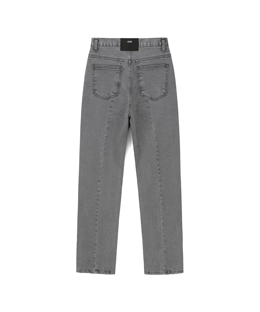 ONNE Back Paneled Elastin Denim Pants - Gray