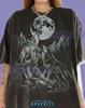 Heulender Wolf Vollmond Tierliebhaber Wildtiere Natur Comfort Colors® T-Shirt, Berge Wald Vintage Bootleg Retro 90er Nachthimmel Tee