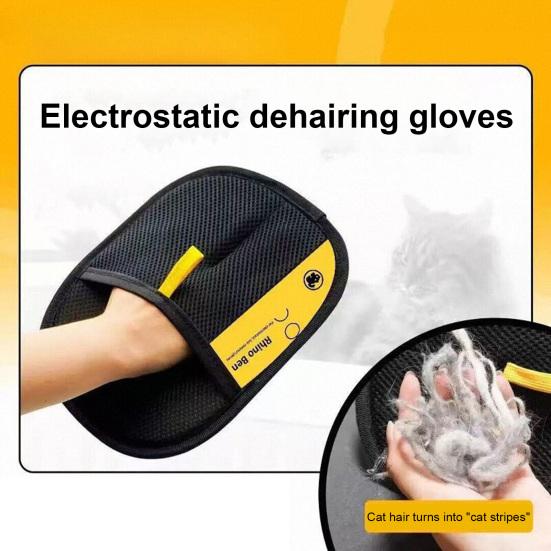 Pet Hair Removal Glove Reusable Grooming Gloves for Cats Dogs Electrostatic Double-Sided Pet Hair Remover for Furniture Couch Carpet Car Seat
